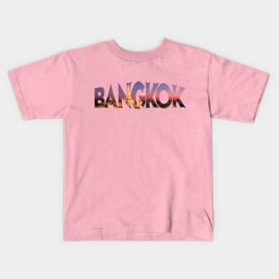 Bangkok Thailand Wat Arun Typography Kids T-Shirt